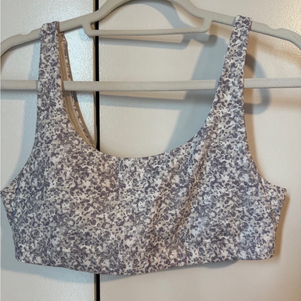 NEW Vuori Purple, Gray and White Speckled Sports Bra | Size L
